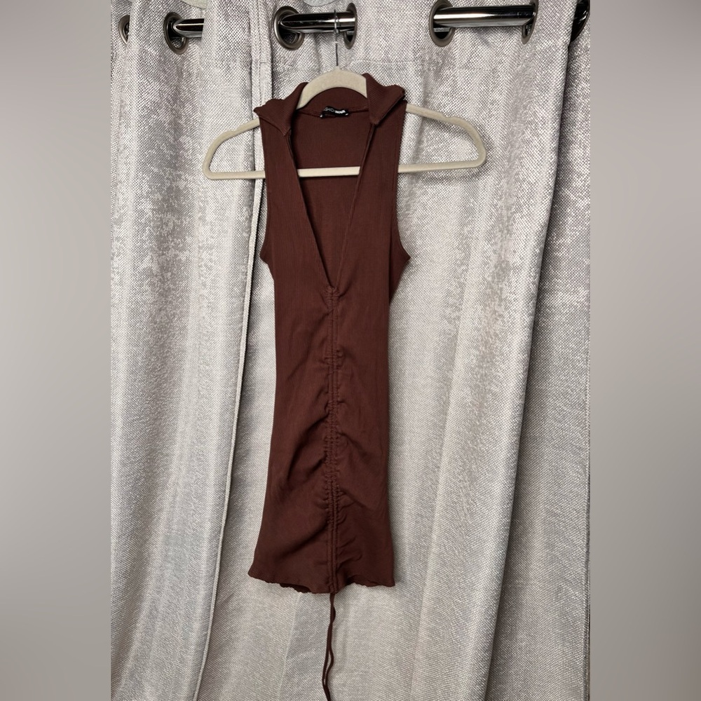 Fashion Nova Chocolate Brown Backless Dress